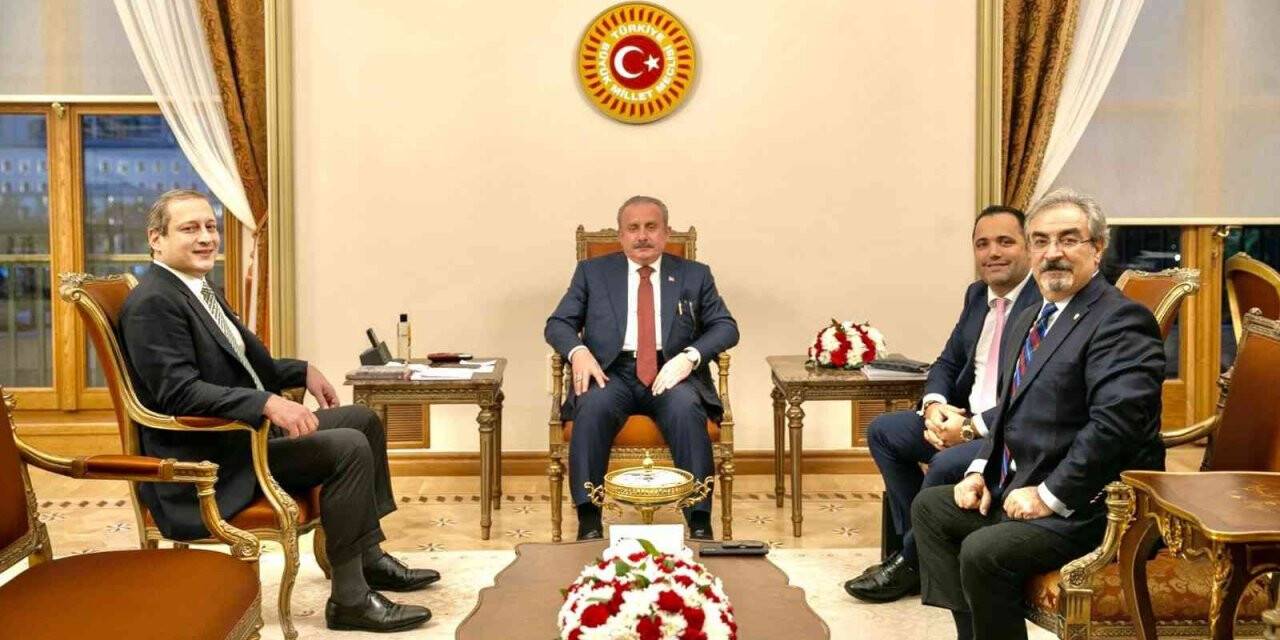 TBMM Başkanı Şentop, Galatasaray Kulübü Başkanı Elmas ile yöneticileri kabul etti