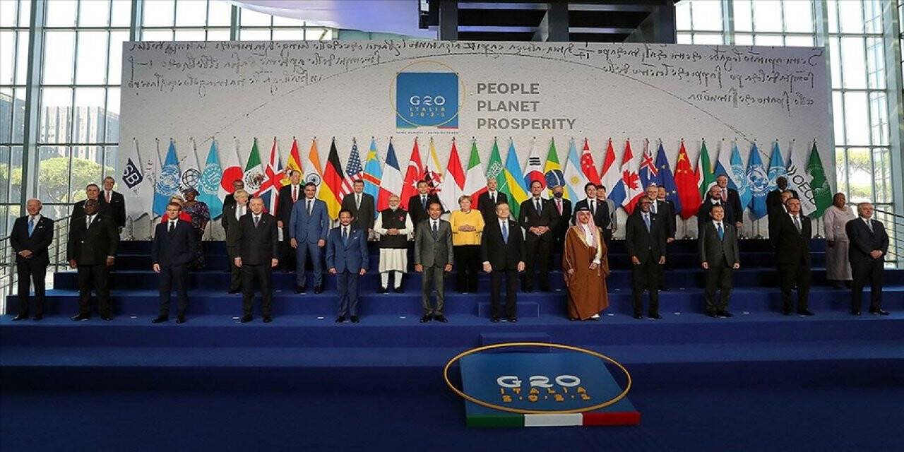 Cumhurbaşkanı Erdoğan G20 Liderler Zirvesi'nde aile fotoğrafı çekimine katıldı
