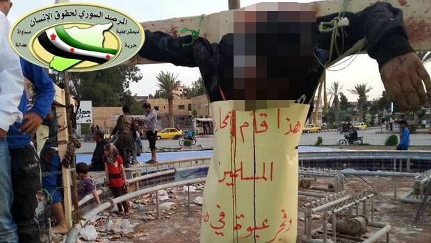 IŞİD bombacıyı çarmıha gererek infaz etti