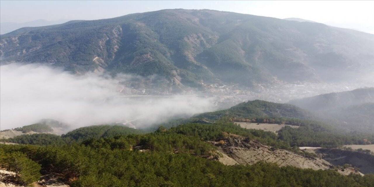 Sisle kaplanan Mudurnu Ovası havadan görüntülendi