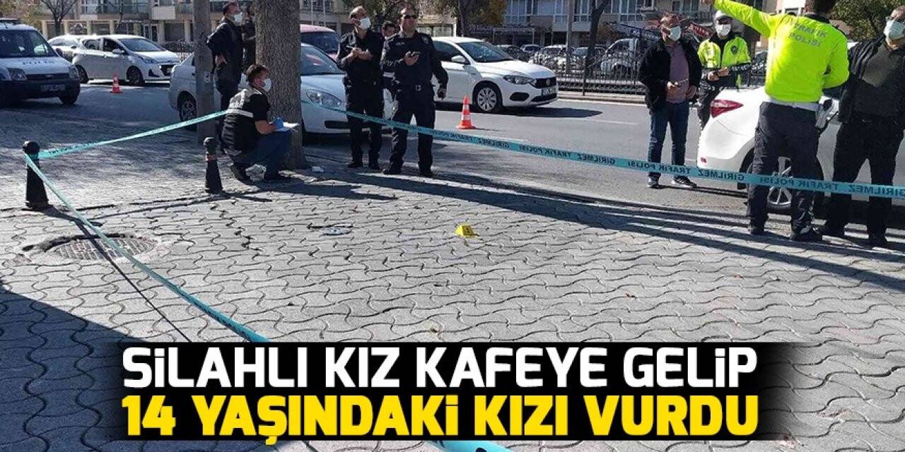 Silahlı kız kafeye gelip 14 yaşındaki kızı vurdu