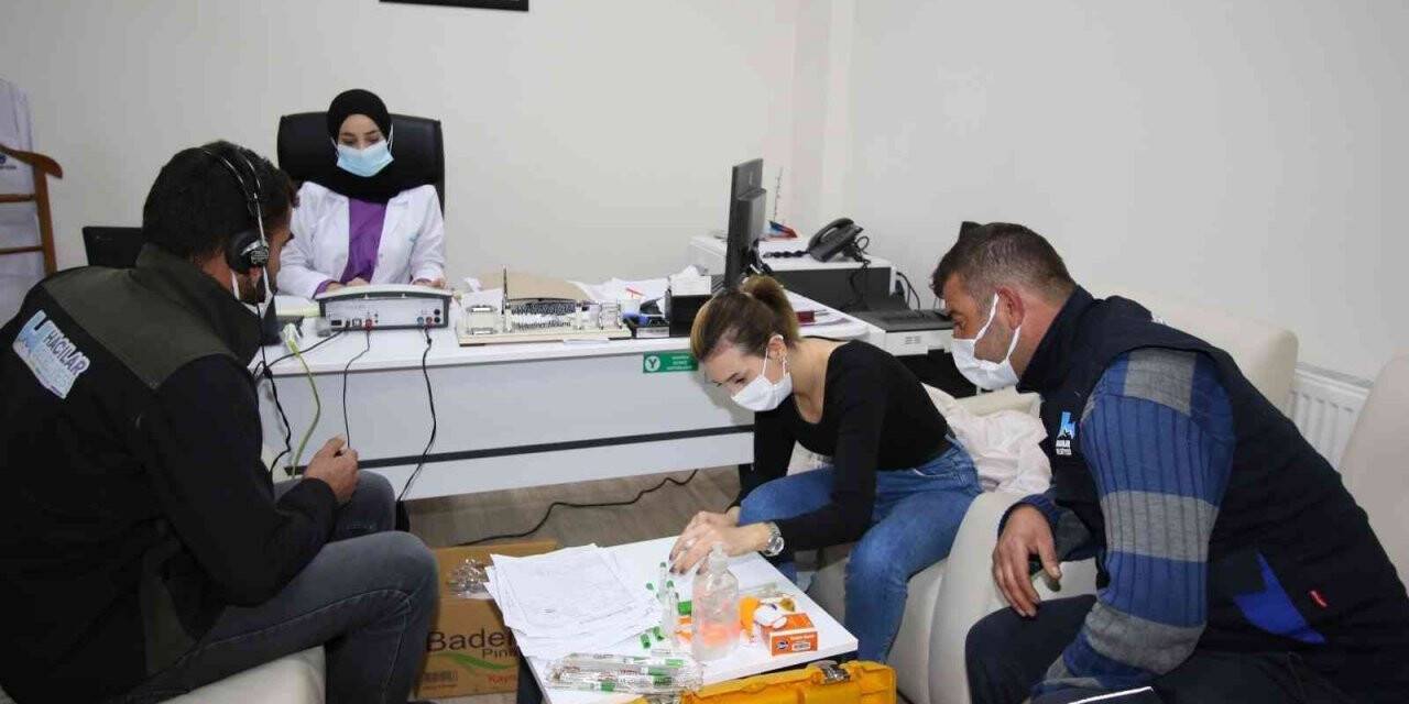 Hacılar Belediyesi personeline sağlık taraması yapıldı