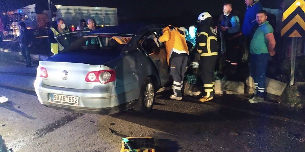 Tekirdağ’da feci kaza: 1 ölü, 3 yaralı