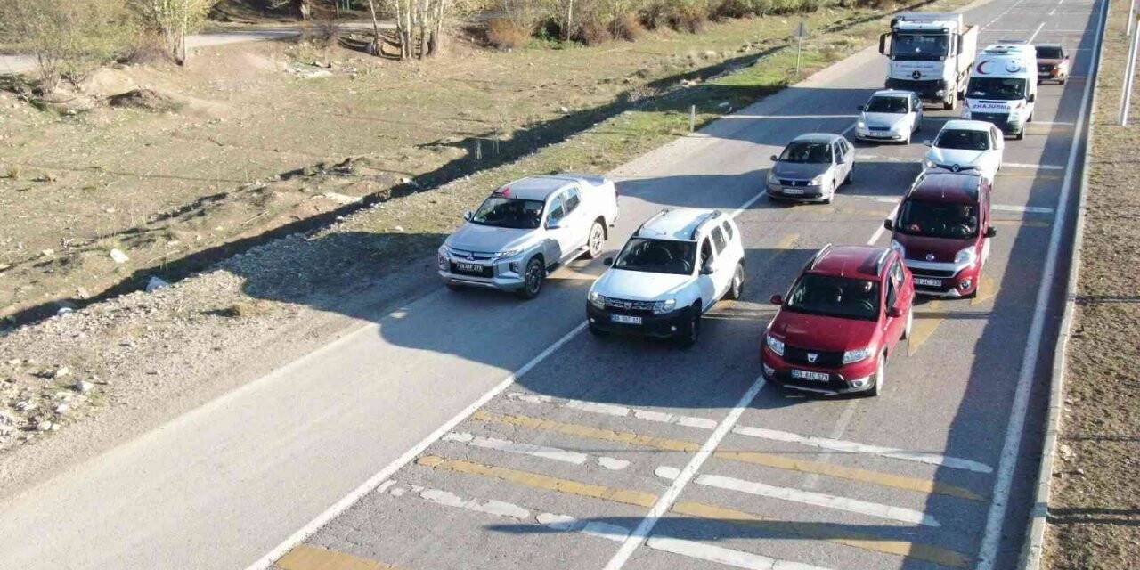 Bayburt’ta droneli trafik denetimi