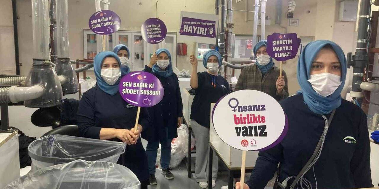 İşçilerden kadına şiddete hayır farkındalığı