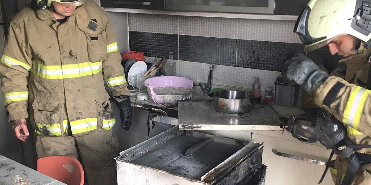 Edremit’te bulaşık makinesinden yangın çıktı
