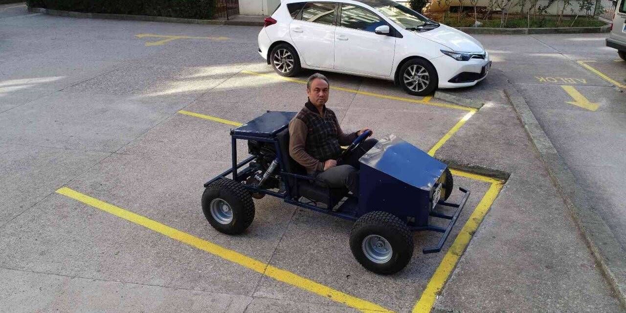 Apartman görevlisi pandemide ‘Go kart’ arabası yaptı