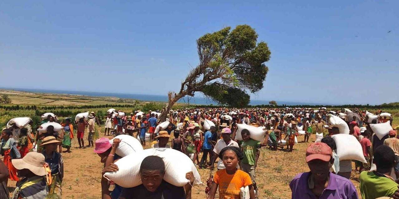 Açlığın tehlikeli boyutlarda olduğu Madagaskar’da 3 bin 370 ailenin yüzü güldü