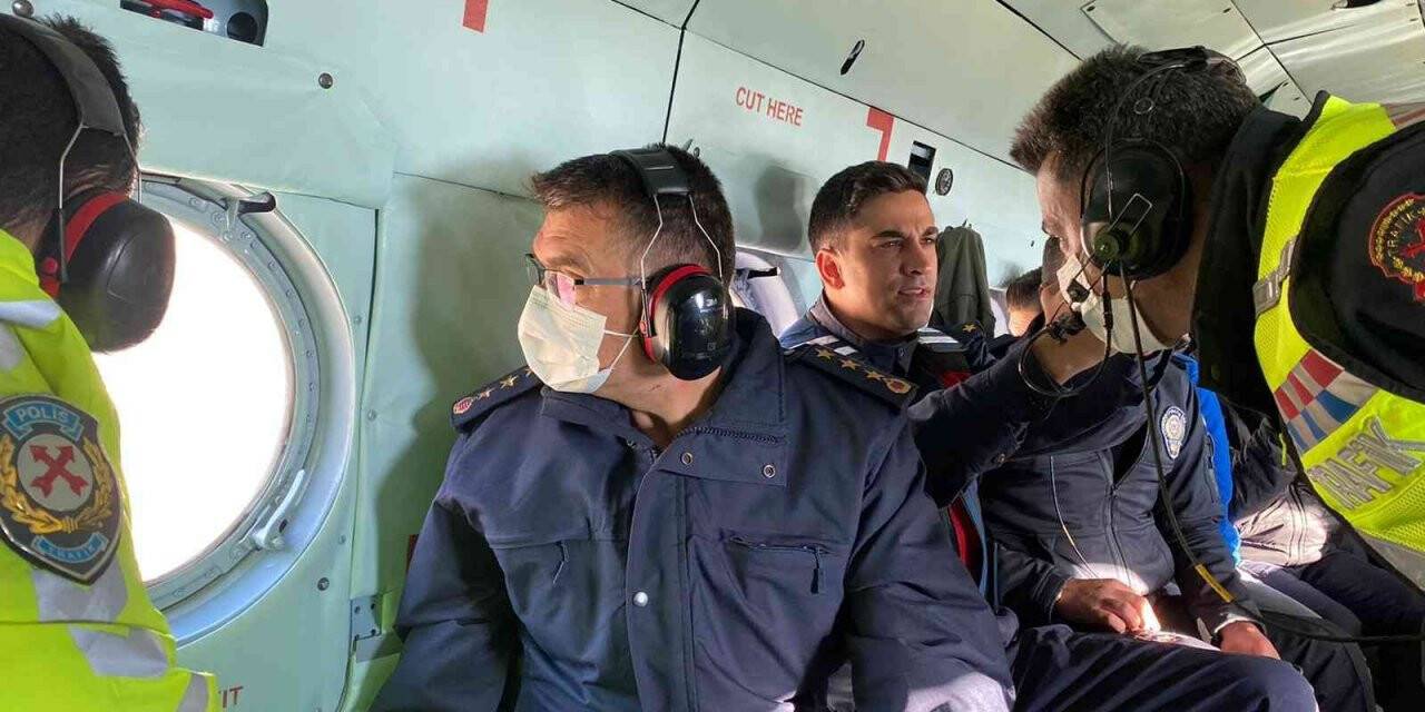 Jandarma kurallara uymayan sürücüleri helikopterle tek tek tespit etti