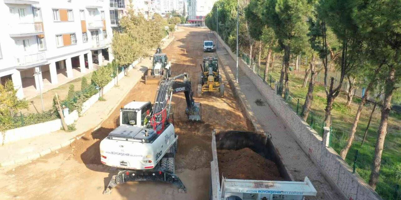 Aydın Büyükşehir Belediyesi yol yapım çalışmalarını sürdürüyor