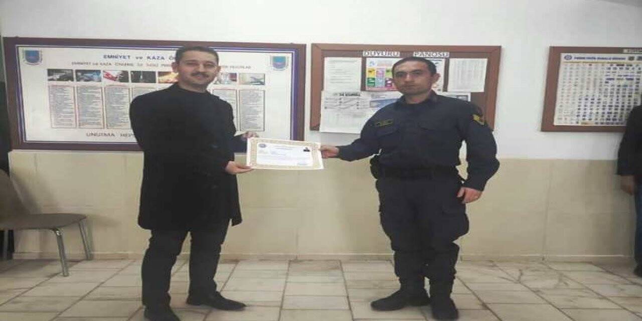 Kaymakam İrdelp’ ten Emniyet ve Jandarma personeline Başarı Belgesi