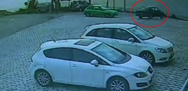 Otomobil uçurumdan böyle uçtu VİDEO