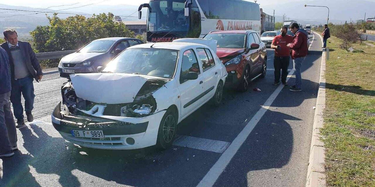 Buharkent’te zincirleme trafik kazası: 1 yaralı