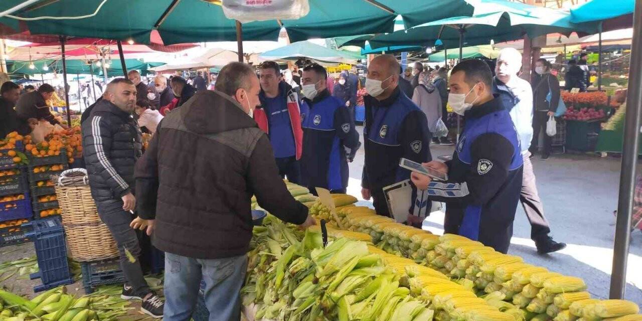 Büyükşehir pazaryerlerinde denetimlerini sürdürüyor