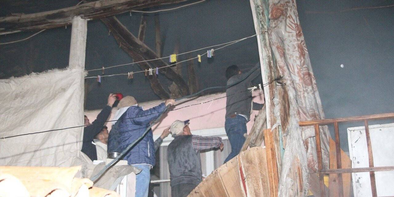 Taş evde çıkan yangın paniğe sebep oldu