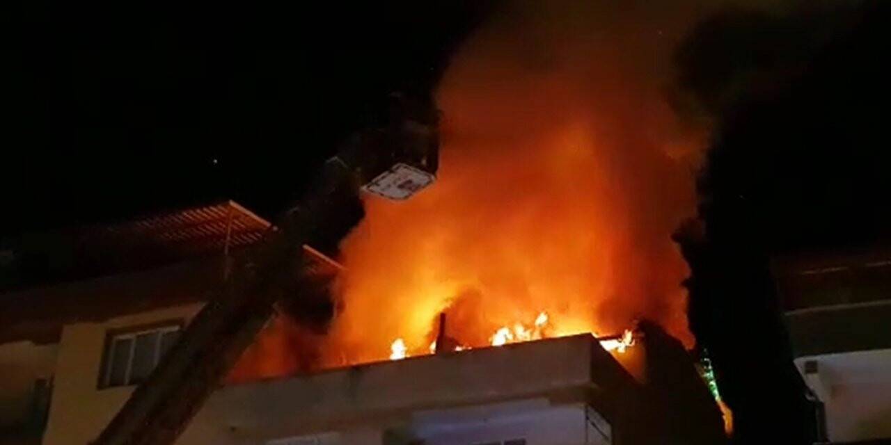 İnegöl’de çatı yangını