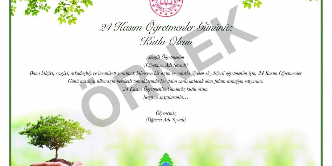 Öğretmenler Günü hediyeniz fidan olsun