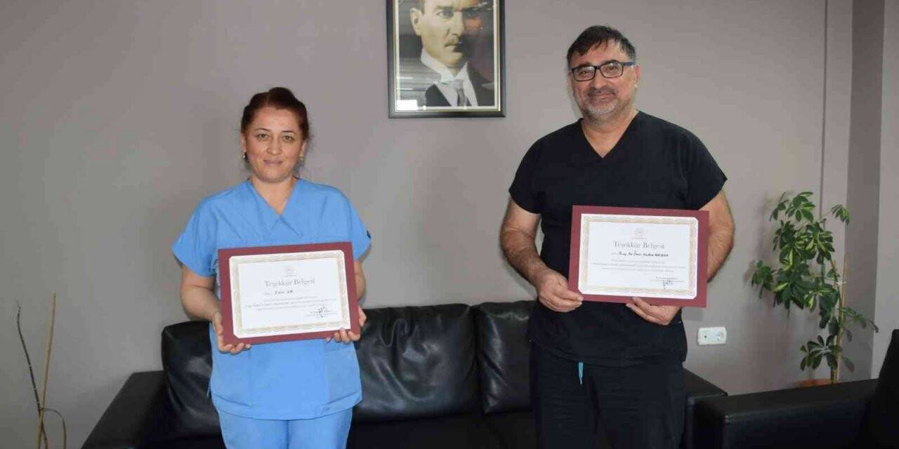 Düzce Üniversitesi Hastanesine teşekkür belgesi