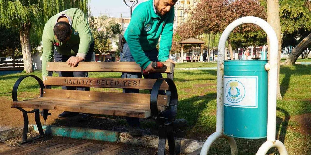 Haliliye’de parklarda yenileme çalışmaları