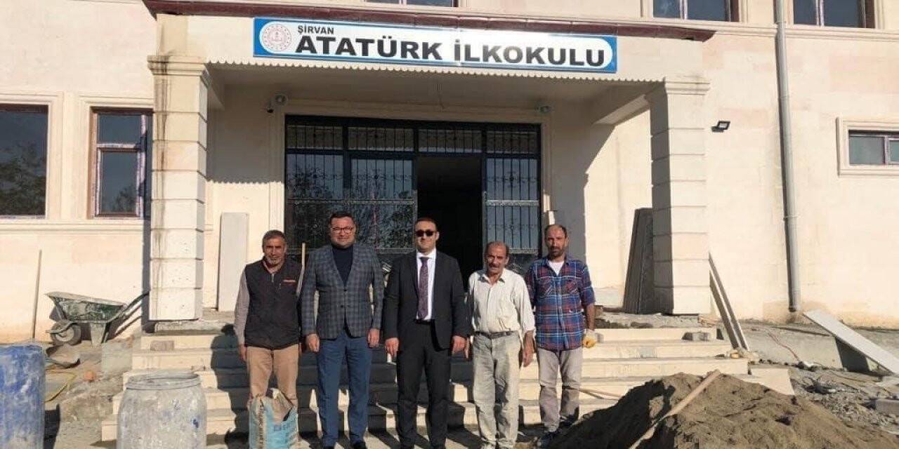 Şirvan Kaymakamı Hasar, okul inşaatını denetledi