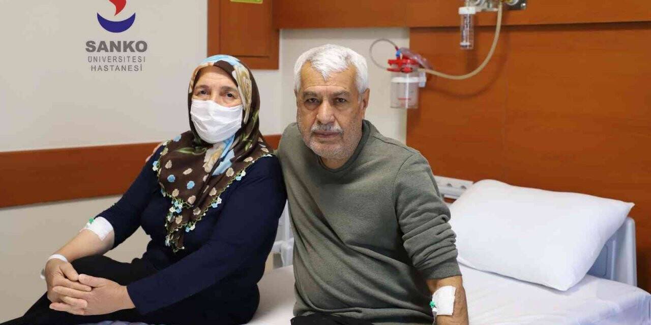 SANKO Üniversitesi Hastanesi’nde eşine böbreğini bağışladı