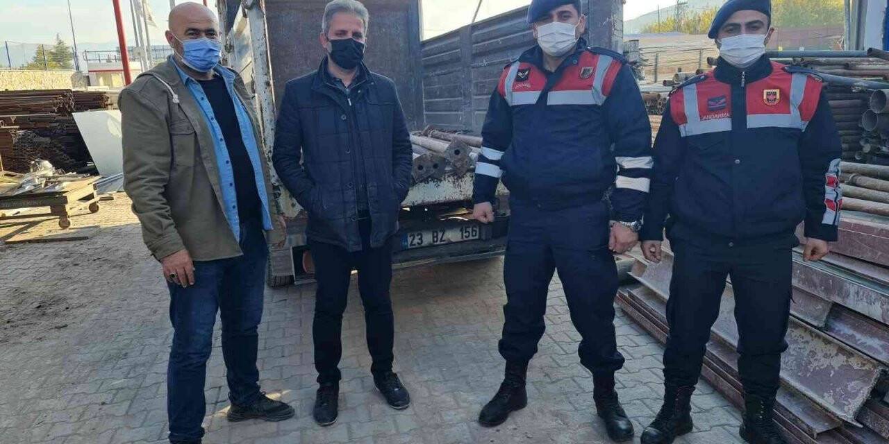 Elazığ’da  çalınan inşaat malzemeleri jandarma tarafından bulundu