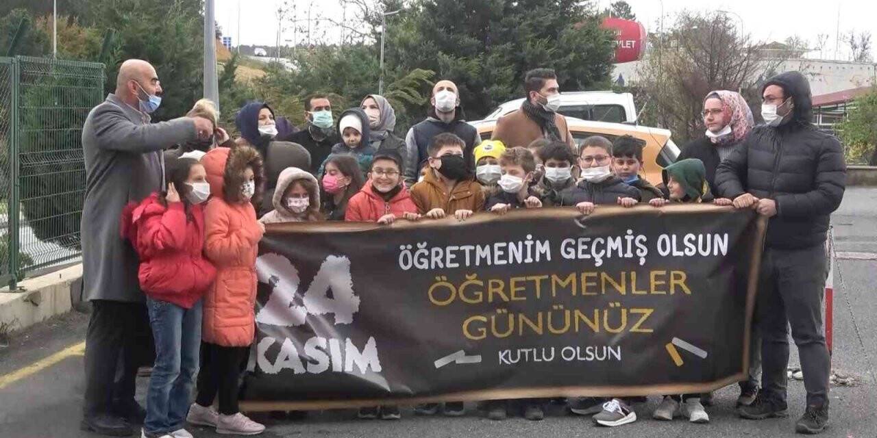 Korona virüs tedavisi gören öğretmenlerini unutmadılar