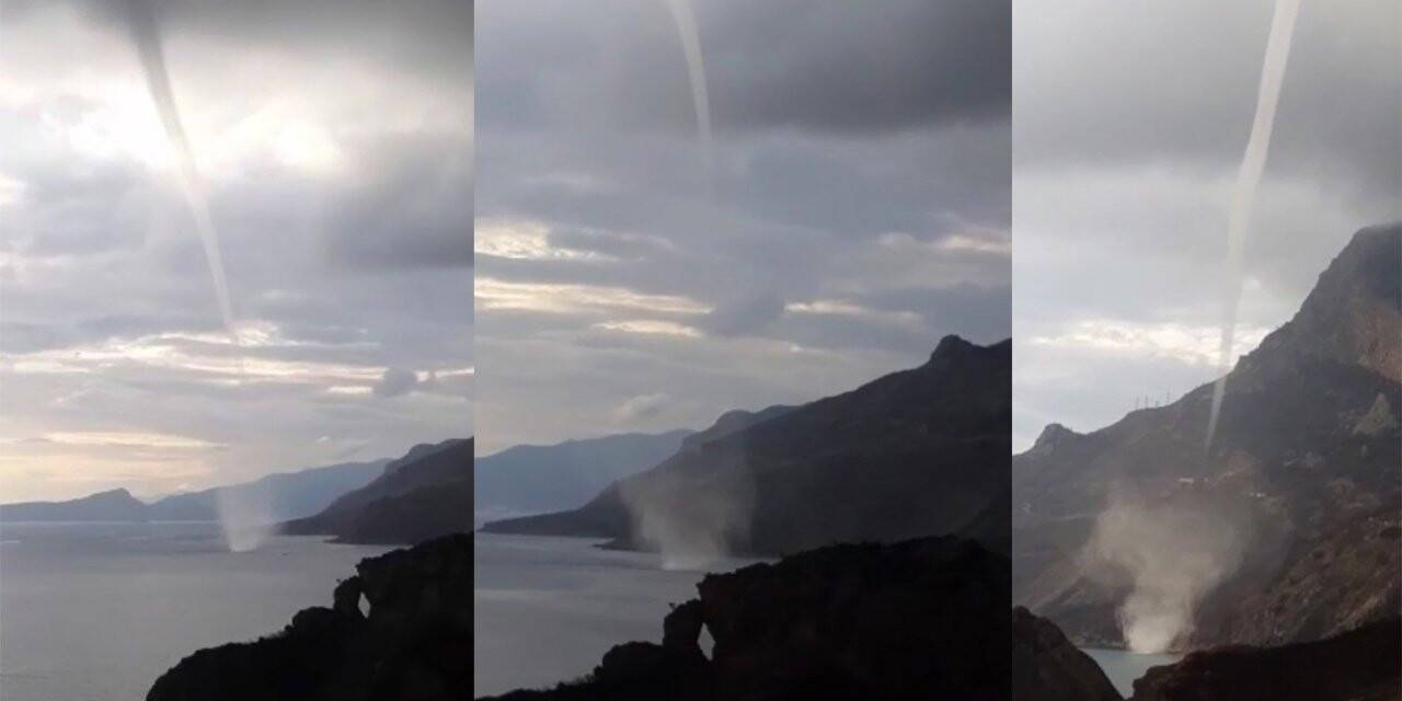 Akdeniz’de hortum böyle görüntülendi