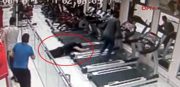Spor salonunda korkunç ölüm kamerada VİDEO