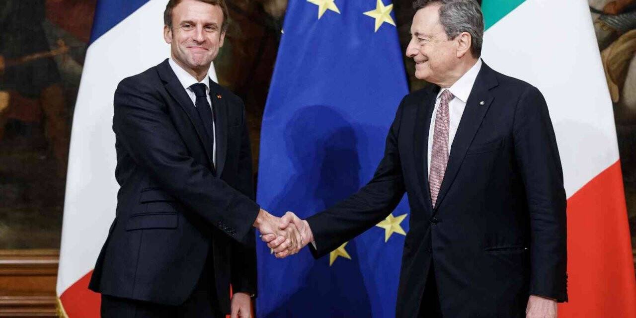 Fransa Cumhurbaşkanı Macron ve İtalya Başbakanı Draghi bir araya geldi