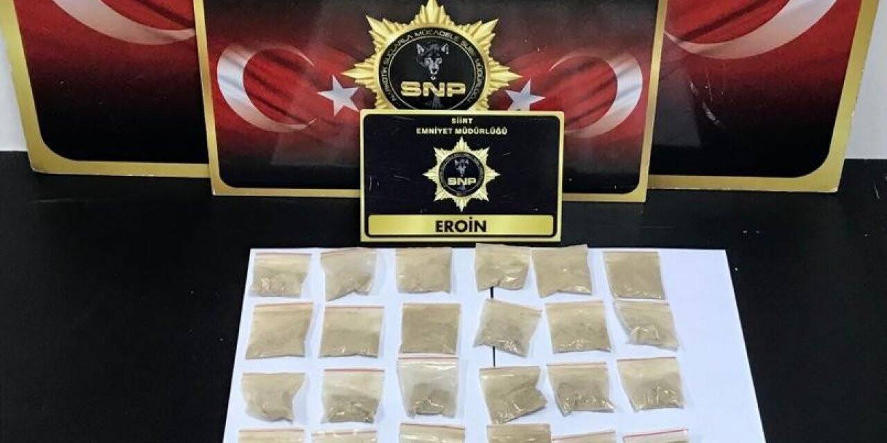 Siirt’te 43 fişek halinde eroin maddesi ele geçirildi