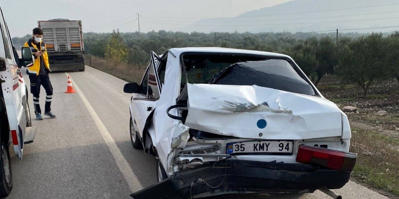 Otomobille tır çarpıştı: 1 yaralı