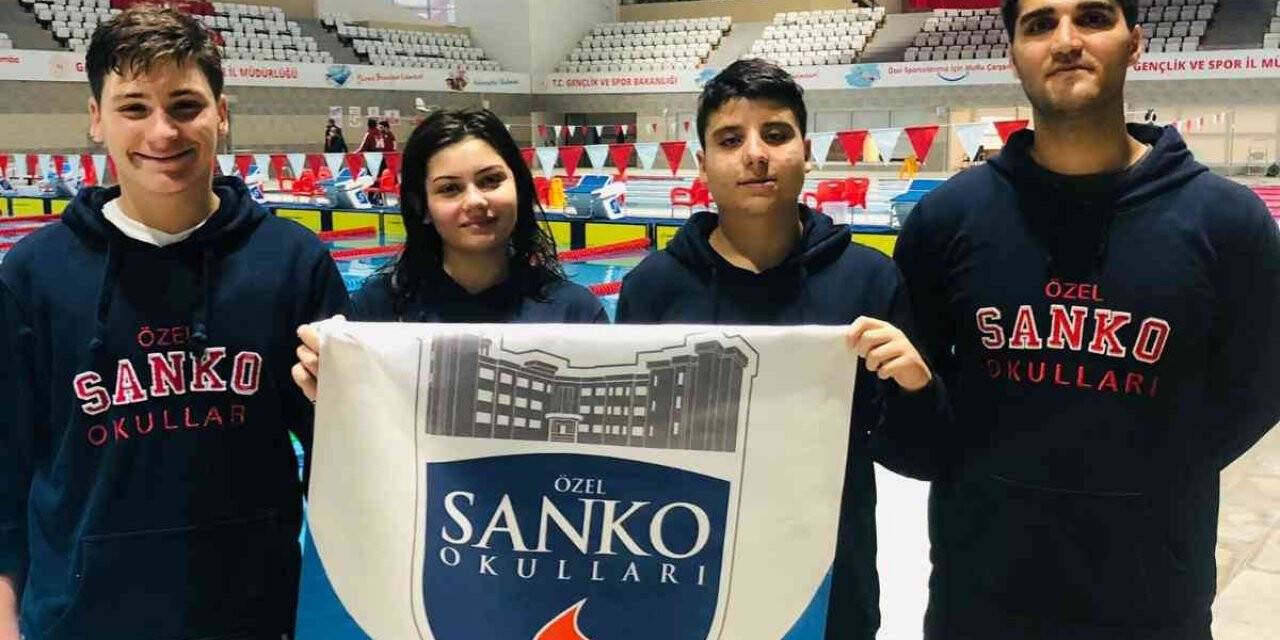 SANKO Okulları yüzme yarışmasında dört madalya kazandı