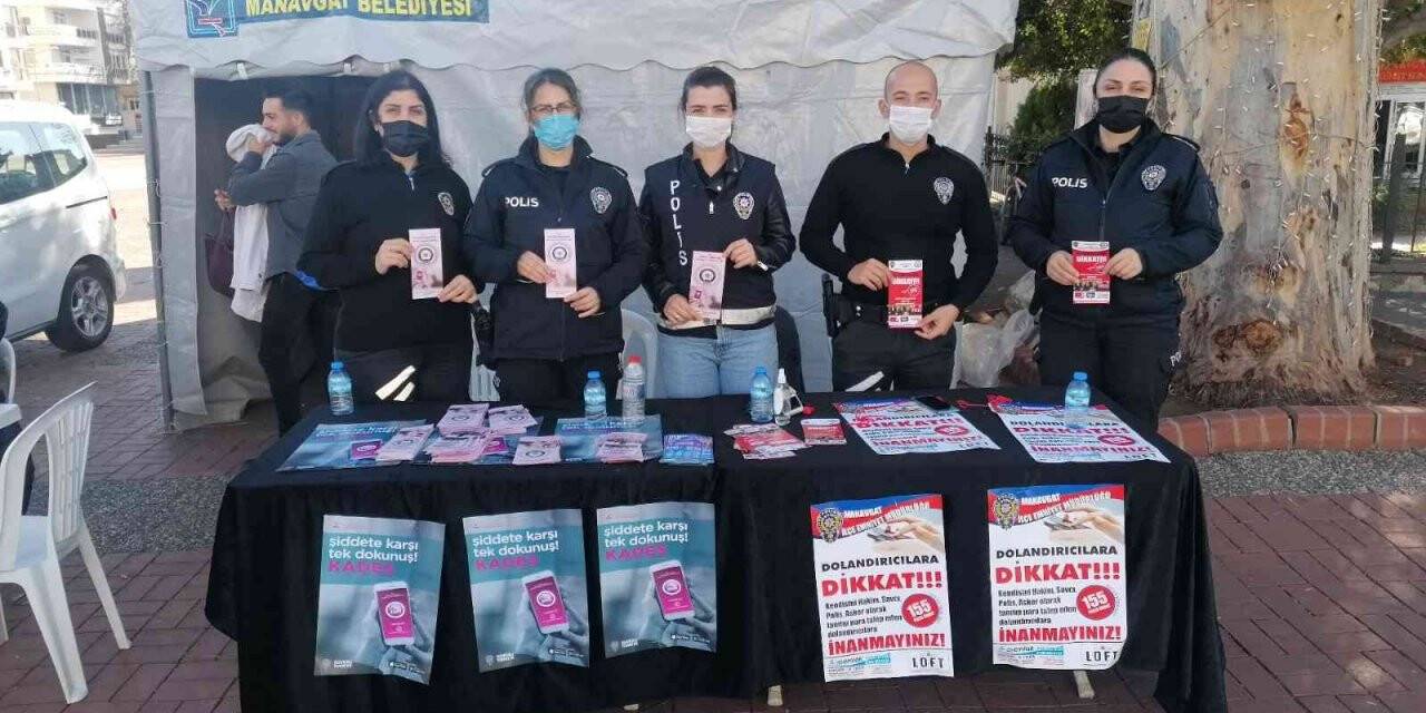 Manavgat’da polisten vatandaşlara broşürlü uyarı