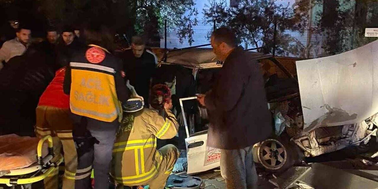 Balıkesir’de forklift ile otomobil çarpışt: 1 yaralı