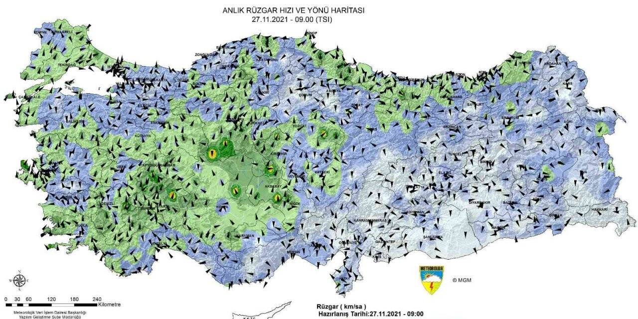 Düzce, en yüksek rüzgar hızı ölçülen 3. şehir oldu