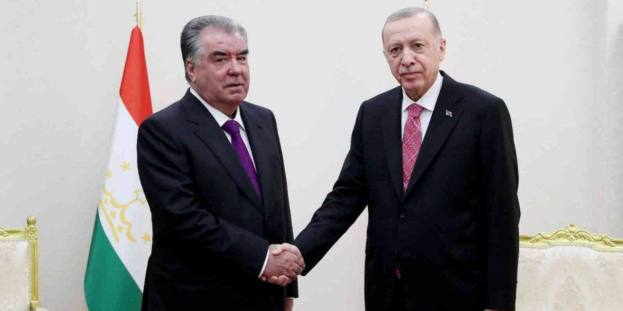 Cumhurbaşkanı Erdoğan, Tacikistan Cumhurbaşkanı Rahman ile görüştü