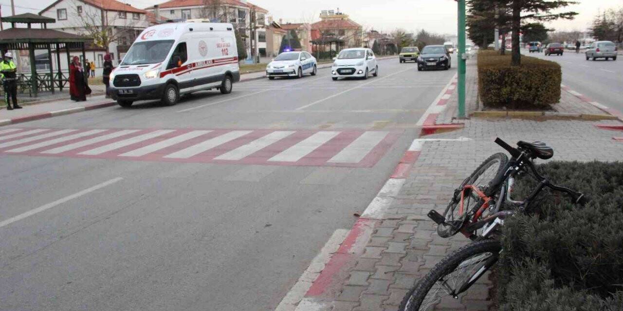 Karaman’da hafif ticari aracın çarptığı bisikletli çocuk yaralandı