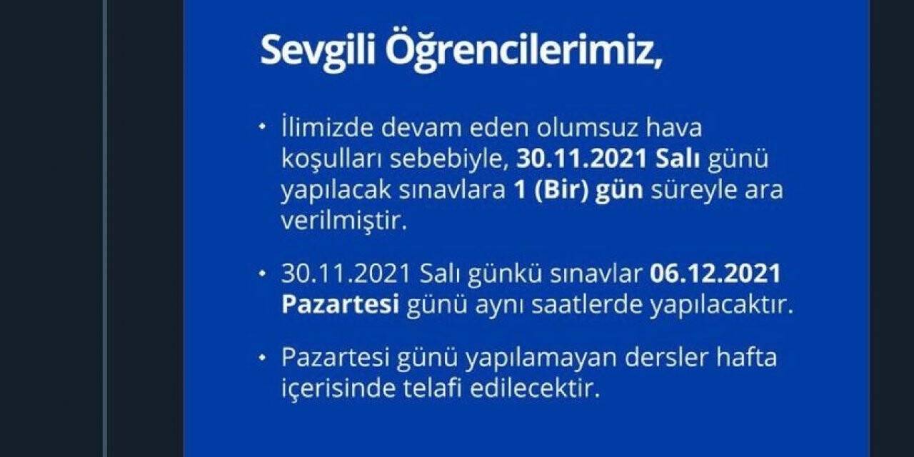 Sakarya’da üniversitelerde eğitime lodos arası
