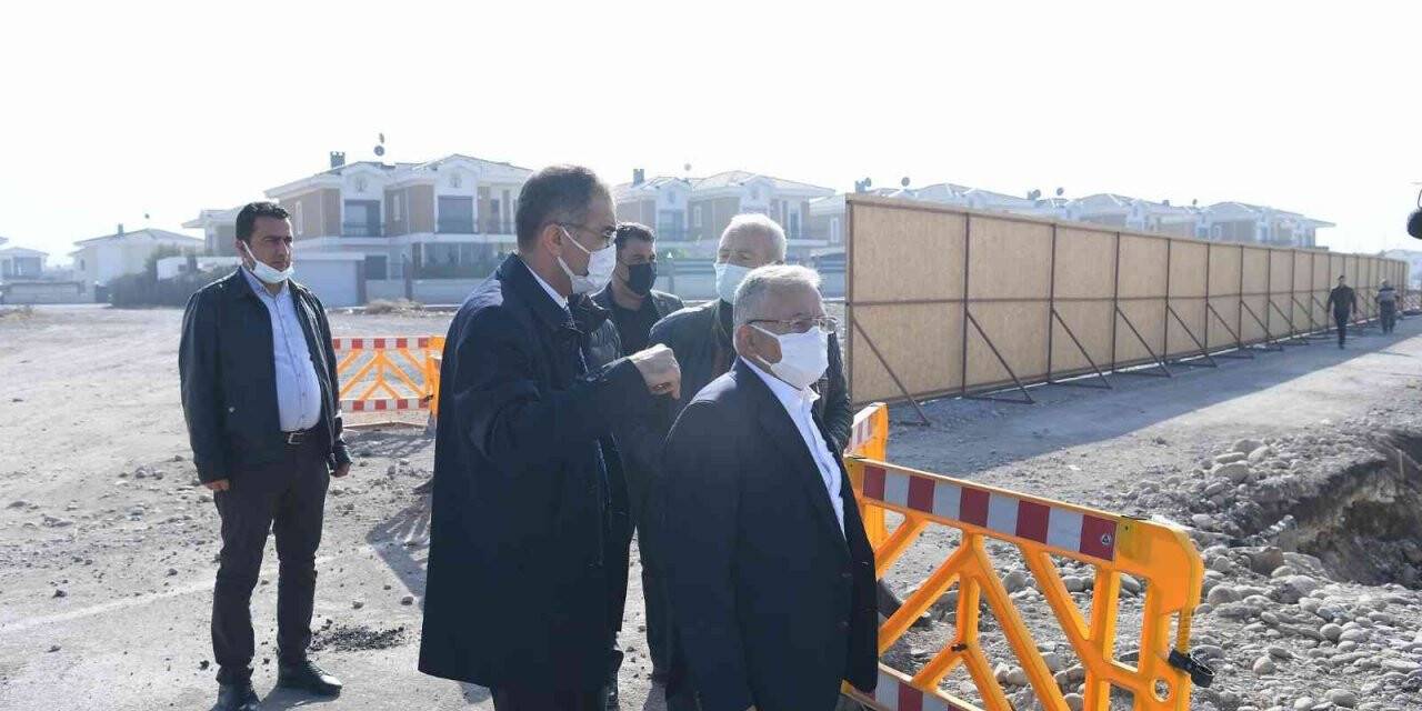 Başkan Büyükkılıç’tan 4 şeritli yol ve menfez çalışmaları denetimi
