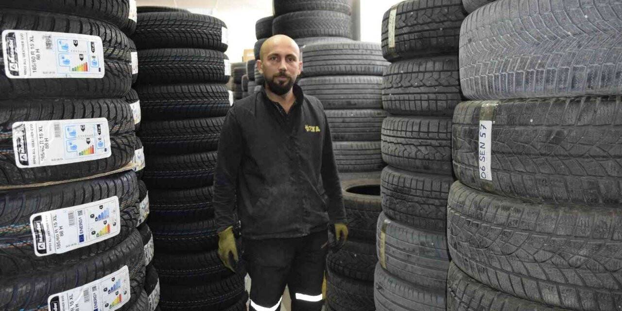 Burdur’da oto lastikçilerde kış lastiği yoğunluğu yaşanıyor