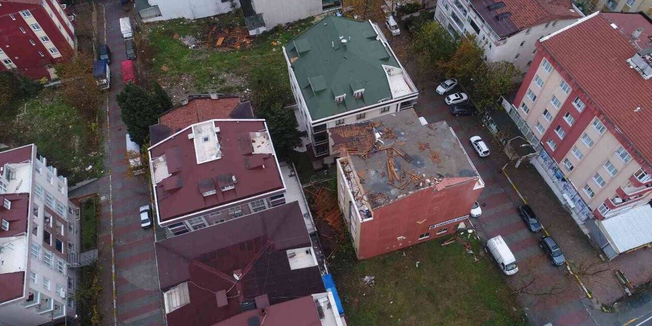 Beylikdüzü’ndeki lodos faciasının boyutu drone ile görüntülendi