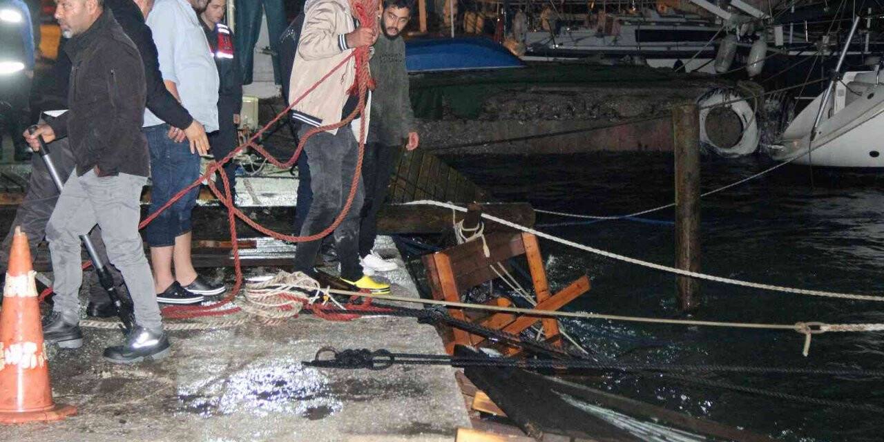 Akyaka’da lodos tekne batırdı