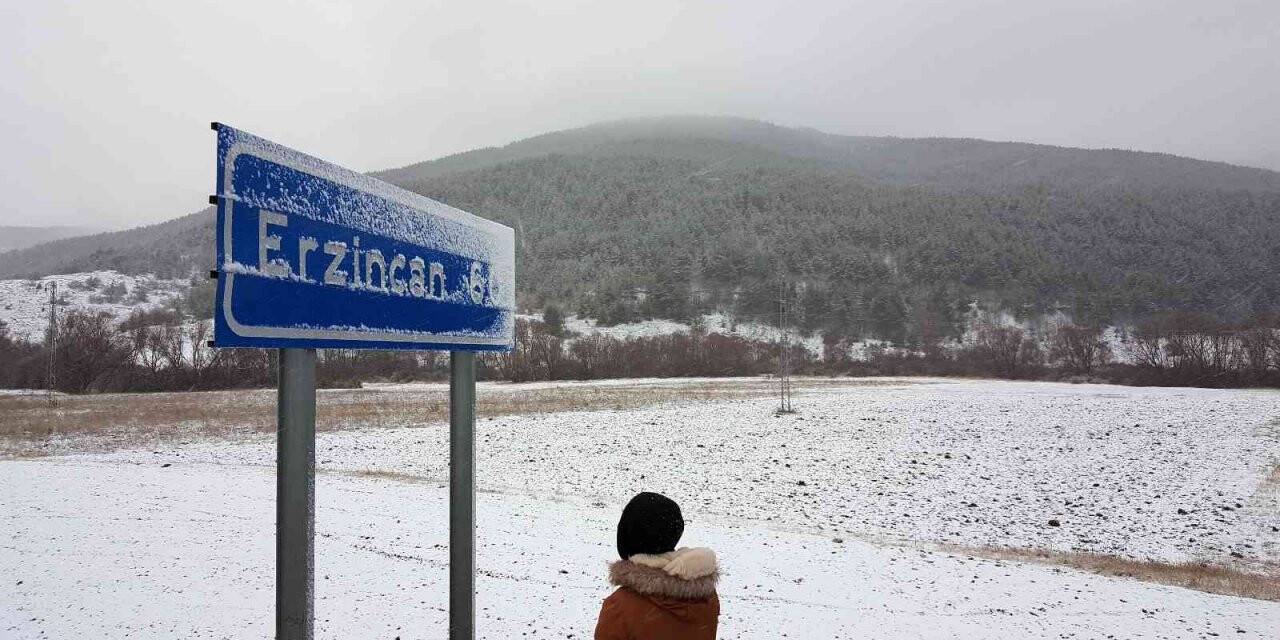 Erzincan’da kar yağışı