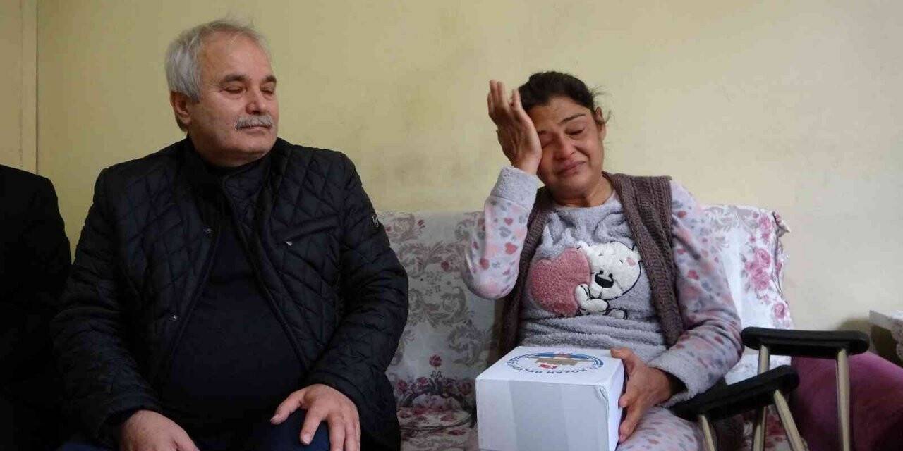 Hırsız mağduru engelli kadının gözyaşları sevince dönüştü