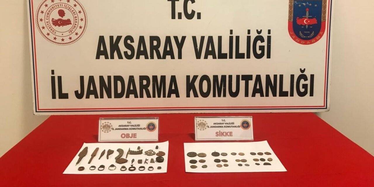 Aksaray’da jandarma Roma ve Hitit dönemine ait eserler ele geçirdi