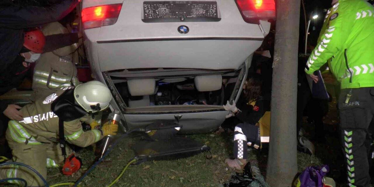 Kartal Sahil yolunda sıkışmalı trafik kazası: 1 yaralı