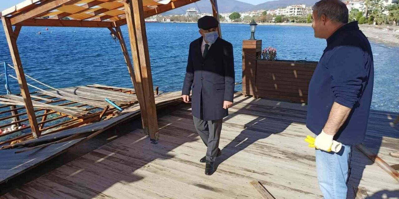 Kaymakam Atasoy’dan lodosta zarar gören bölgeye ziyaret