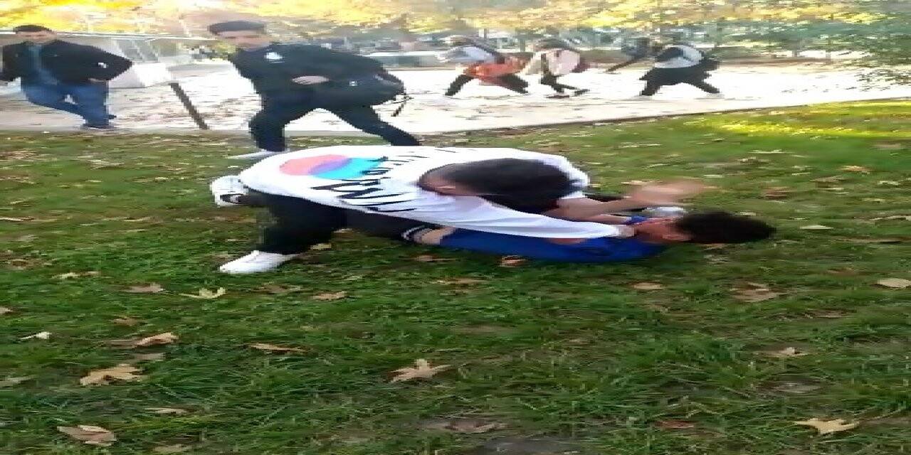 Öğrenciler yumruk yumruğa birbirine girdi