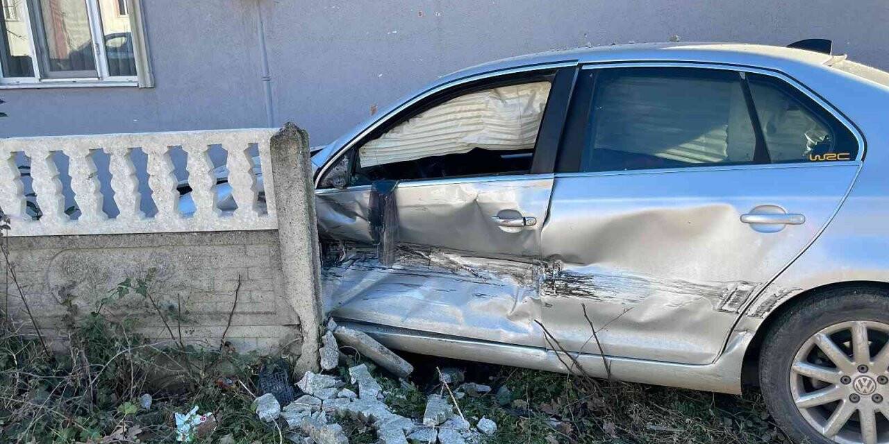 Evin duvarına çarparak durabildi: 1 yaralı